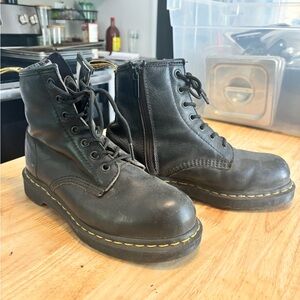 Dr. Martens Black Leather Combat Boots